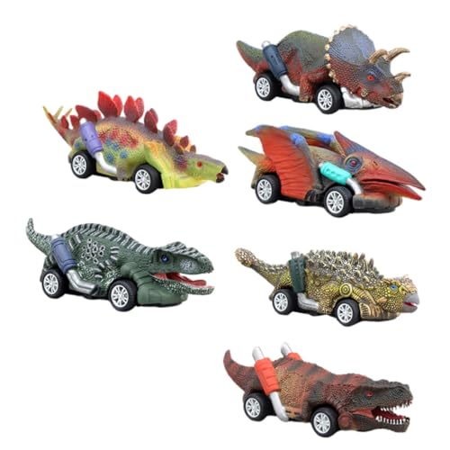 FELTECHELECTR 6 Stück Dinosaurier Zum Zurückziehen Auto Gehirn Spielzeug Tiere Auto Spielzeug Auto Transformation Dinosaurier Zum Zurückziehen Figur Spielzeug Spiel LKW Spielzeug von FELTECHELECTR