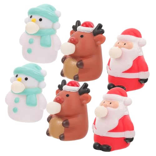 FELTECHELECTR 6 Stück Quetschspielzeuge Knallende Augäpfel Weihnachts Squishy Spielzeug Langsam Steigendes Weihnachtsspielzeug Rentierfigur Weihnachtsstrumpffüller Weihnachts von FELTECHELECTR