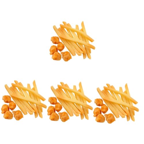 FELTECHELECTR 60 STK Pommes-Modell Gefälschte Pommes Frites Gefälschtes Brathähnchen Food-Modell Lebensmittel Für Die Spielküche Künstliches Spielfutter Mini-Pommes Frites Modelle Orange PVC von FELTECHELECTR