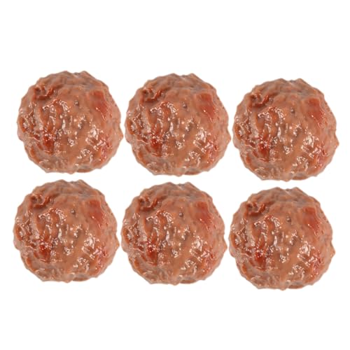 FELTECHELECTR 6St Simulierte Rindfleischball-Requisiten Spielzeug Fake-Food-Dekor Simulation Essen gefälschter Hamburger Restaurant-Requisite PVC-Fleischbällchen vom Rind Küchendekoration von FELTECHELECTR