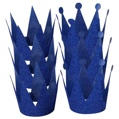 FELTECHELECTR 6st Kronenhut Ballanzüge Für Jungen Alles Zum Geburtstag Hüte Entzückende Hüte Blaue Glitzer-partyhüte Geburtstagsmütze Für Abschlussball-stirnband Kinder Papier Blue von FELTECHELECTR