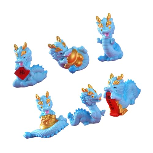 FELTECHELECTR 6st Mini-Drachen-Ornamente Drachenstatue Mini Drachenfiguren Feng Chinesische Drachenskulptur Chinesische Drachendekoration Drachendekor Für Kinder Mini-drachenskulptur Harz von FELTECHELECTR