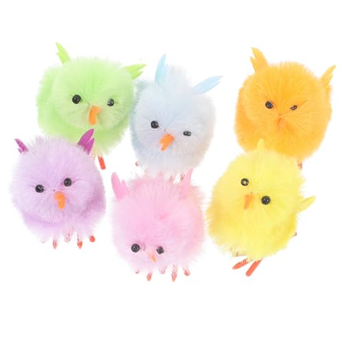 FELTECHELECTR 6st Osterküken Plüsch-küken-spielzeug Kleine Flauschige Küken -minihuhn Ostern-küken-dekorationen Mini-küken Mini-fuzzy-küken Gastgeschenke Für Ostern Plüsch-küken-modell Samt von FELTECHELECTR