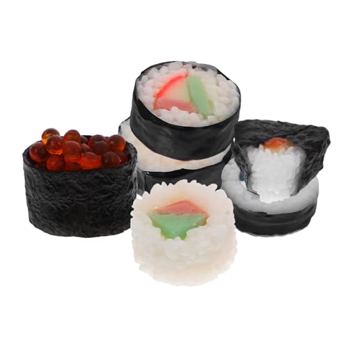 FELTECHELECTR Miniaturmodelle japanischer Lebensmittel 6 Stück realistische gefälschte Sushi-Dekorationen PVC-Sushi für Heimdekoration Fotografie-Requisiten von FELTECHELECTR