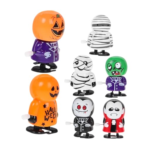 FELTECHELECTR Aufziehspielzeug 7 Teiliges Halloween Set Aufziehspielzeuge Mit Gruseligen Figuren Wie Vampir Zombie Und Kürbis Für Partydekoration Und Spaß Ideal Für Halloween Feiern Und Geschenkkörbe von FELTECHELECTR