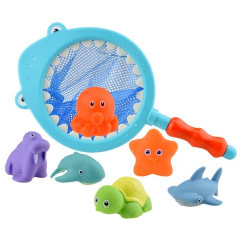 FELTECHELECTR 7 Stück Kinder Badespielzeug Badewannenspielzeug Babyparty Spielzeug Schwimmendes Duschspielzeug Badewanne Lustiges Spielzeug Kleinkinder Badespielzeug Angeln Badespiel von FELTECHELECTR