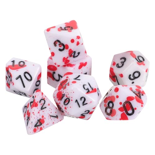 FELTECHELECTR 7St Würfel familienspiele Family Game Rollenspiele Game of dice partyspiel Party Games Gry planszowe spielsachen Halloween-Tischläufer Spiel Requisiten Partyzubehör Acryl rot von FELTECHELECTR