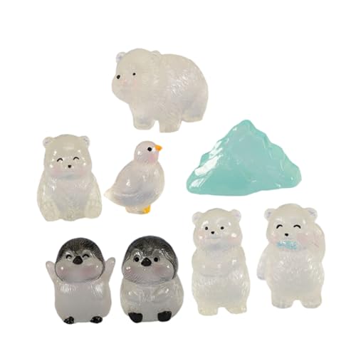 FELTECHELECTR 8St Eisbärpuppe Pinguin Figur Tiere Figuren miniaturen Figuren Handgemachte Tierfiguren Tierlandschaft deko Mini-Tierfiguren aus Kunstharz Mini-Harztiere Harzfiguren Miniaturtier von FELTECHELECTR