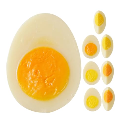 FELTECHELECTR 8St nachgeahmte Eier küchendekoration mutfak aksesuarları hohzeitdeko weihachtsdeko Ei Egg Bite Maker Künstliche Eier Ei Essen gefälschtes Ei Eiermodell für die Küche PVC von FELTECHELECTR