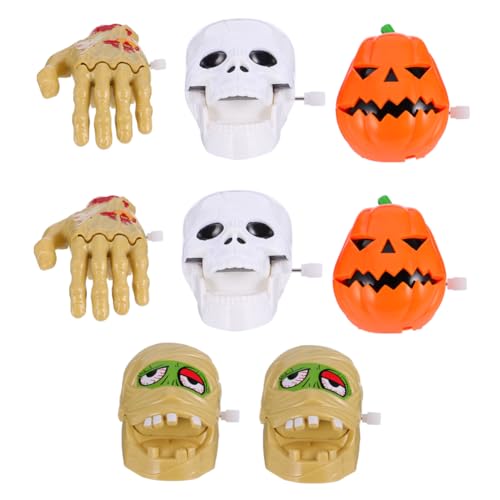 FELTECHELECTR 8st Gewundenes Hüpfspielzeug Halloween-Spielzeug Kreatives Aufziehspielzeug Kleine Geisterspielzeuge Geister-uhrwerk Kinder Spielsets Uhrwerk-tanzspielzeug Kürbis Plastik Geschenk von FELTECHELECTR