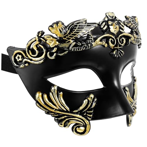 FELTECHELECTR Kriegermaske Halloween Halbmaske ägyptischer Stil Maskerade für Party Karneval von FELTECHELECTR