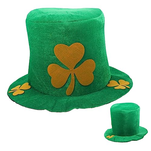 FELTECHELECTR Caoplay-hut Zauberhut Kobold Karnevalskostüm Party-top-cap Koboldhut Patrick Kostümhut Kleeblatt-zylinder St Patrick s Day Hüte Patrick Hut Irischer Kleeblatthut Bilden Cosplay von FELTECHELECTR