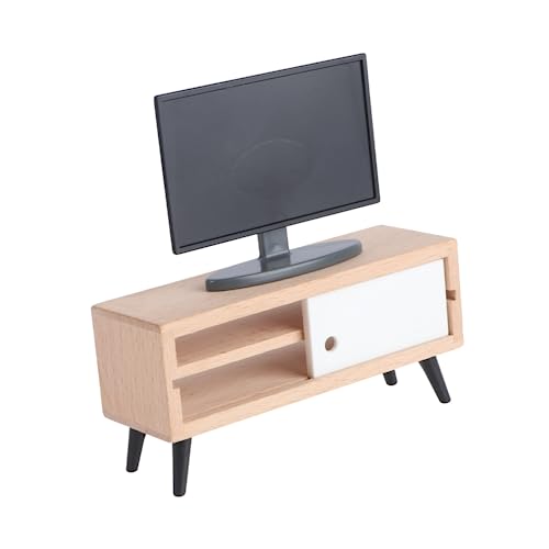 FELTECHELECTR Miniatur Fernseher Set Kreatives Mini öbel Ornament Für Puppenhaus & TV Schrank Realistisches Modell Für Wohnraum Dekoration Mini Fernseher Und öbel von FELTECHELECTR