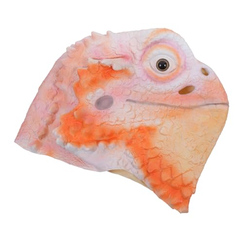 FELTECHELECTR Eidechsenmaske Tiermasken Eidechsenkopf Halloween Eidechsenkostüm Cosplay Maske Entzückende Masken Für Erwachsene Cosplay-maske Masken Für Maskerade Cosplay-hut Emulsion von FELTECHELECTR