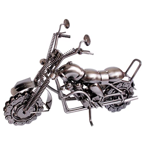 FELTECHELECTR Eisen Metallhandwerk Motorradmodell Silbergrau Kreatives Großes Motorradornament Für Moderne Inneneinrichtung Ideales Deko Objekt Für Motorradliebhaber Und Stilvolle von FELTECHELECTR