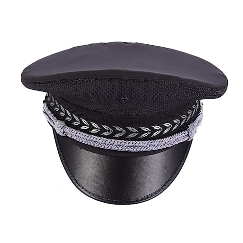 FELTECHELECTR Frauen Hut schutzkappen schnittschutzhelm security cap Bühnenleistung Hut safety cap Matrosenkapitän Kostümhut Rollenspiel Männer Mütze Wachhut Baumwolle Polyester Black von FELTECHELECTR