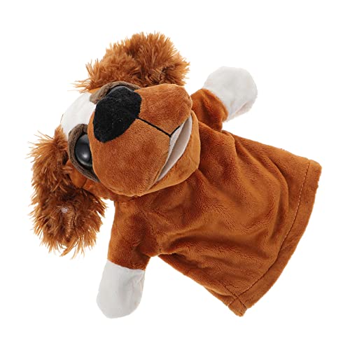 FELTECHELECTR Handpuppe Hund Mit Haarigen Ohren Kuscheliges Tier Für Tierische Geschichten Handpuppe Für Kreatives Rollenspiel Und Lernspielzeug Perfekt Für Puppentheater Und Interaktive von FELTECHELECTR