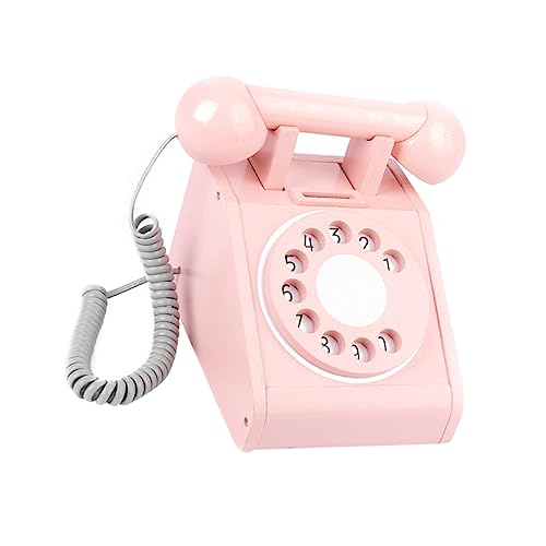 FELTECHELECTR Holzspielzeug Telefon Für Retro Fake Telefon Pink Ideales Lernspielzeug Für Kleinkinder Montessori Inspiration Fördert Die Motorik Und Kreativität von FELTECHELECTR