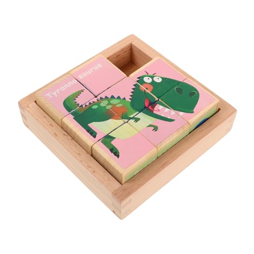 FELTECHELECTR Holzspielzeug Puzzle Lernspielzeug Holzblock Puzzles Vorschul Puzzles Dinosaurier Würfel Puzzle Dinosaurier Spielzeug Für Dinosaurier Puzzles Interaktives Dinosaurier von FELTECHELECTR