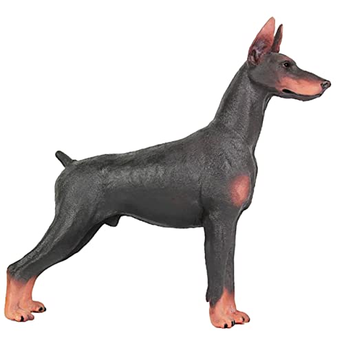 FELTECHELECTR Hundeschmuck Welpenfiguren Dobermann-Modell Weiches Spielzeug Mini-tierfigur Hunde-sammelfigur Simulationshund Wilde Tierfiguren Lebensechte Tierstatue Hundefiguren Plastik Brown von FELTECHELECTR