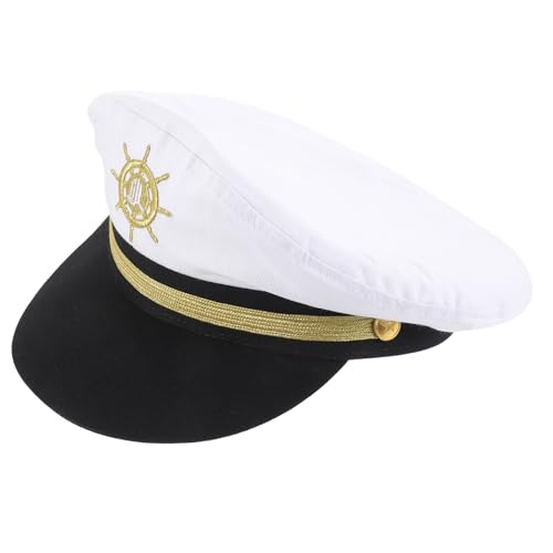 FELTECHELECTR Kapitänsmütze für Erwachsene Leichte Atmungsaktive Mütze Eleganter Weißer Seglerhut für Damen Herren für Kostüm party Cosplay Bühnenauftritt und Fotorequisit FELTECHELECTR Kapitänsmütze für Erwachsene Leichte Atmungsaktive Mütze Eleganter Weißer Seglerhut für Damen Herren für Kostüm party Cosplay Bühnenauftritt und Fotorequisit von FELTECHELECTR