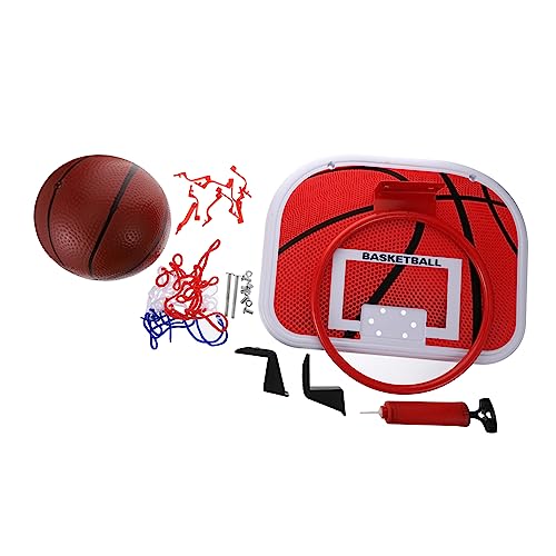 FELTECHELECTR Kinder Basketballkorb Indoor/Outdoor Zum Aufhängen Ohne Bohren Eisen Basketballbrett Kinderspielzeug Rot Basketballkorb Für Kinder Komplettset von FELTECHELECTR