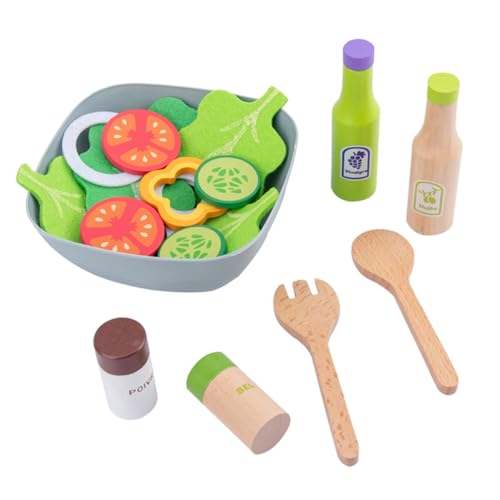 FELTECHELECTR Jungen Mädchen Küche Spielset Salat Gemüse Kochen Spielzeug Set Pretend Spielen Pädagogisches von FELTECHELECTR