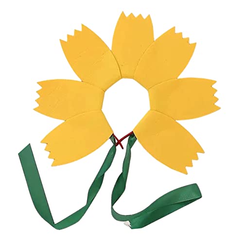 FELTECHELECTR Kopfschmuck Aus Sonnenblumen Hochzeit Kopfschmuck Haarband Für Mädchen Böhmisches Dekor Mädchenhafte Einrichtung Floraler Blattkranz Boho- Minischleifenverzierung Vlies Yellow von FELTECHELECTR