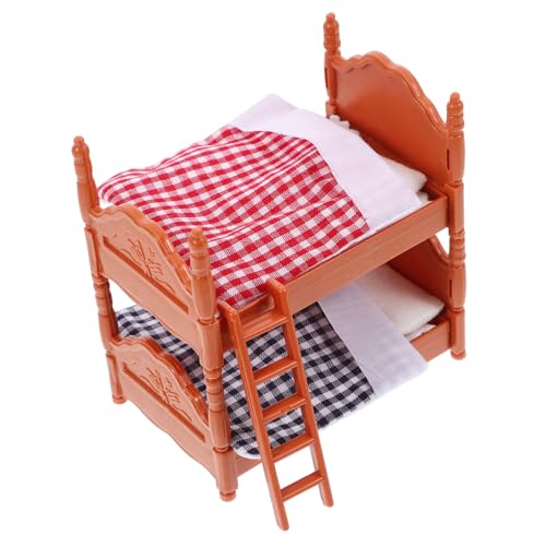 FELTECHELECTR 1pc Kreative Mini Doppelbetten Mini Etagen Betten Für Puppen Kissen Quilts Simulation Bett Für Puppenhaus Landschaft von FELTECHELECTR