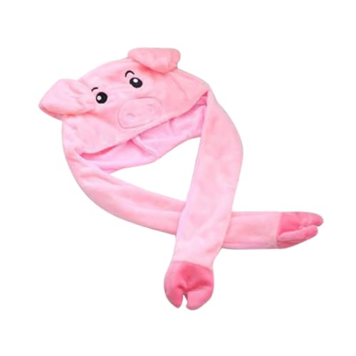 FELTECHELECTR Plüschmütze mit Schweinchen-Ohren für Jungen und Mädchen Beanie-Mütze für Jungen Mädchen Erwachsene Rosa von FELTECHELECTR