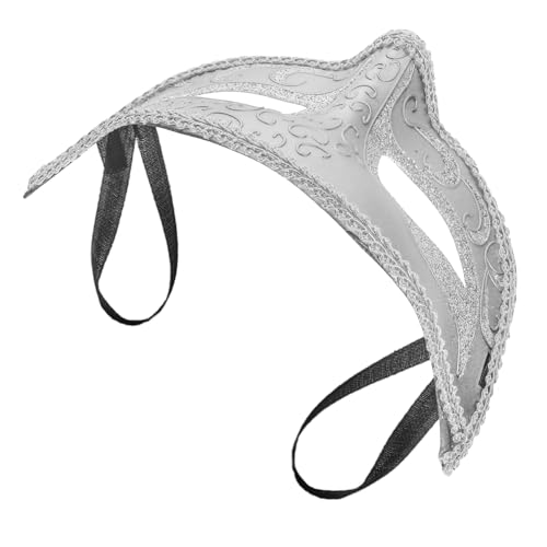 FELTECHELECTR Maskerade-Maske Maskerade Augenabdeckung venezianisches Auge Halloween-Party halloween masken faschingsmasken Halloween-Maske Tanzparty-Requisite Halloween-Spitzenmaske Abs Silver von FELTECHELECTR