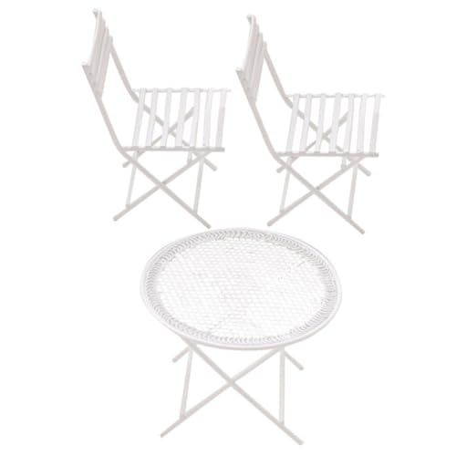 FELTECHELECTR Maßstab Miniatur Kaffee Tisch und Stuhl Modell Kreatives Puppenhaus Zubehör für Weißes Design Langlebig und Detailreich FELTECHELECTR Maßstab Miniatur Kaffee Tisch und Stuhl Modell Kreatives Puppenhaus Zubehör für Weißes Design Langlebig und Detailreich von FELTECHELECTR