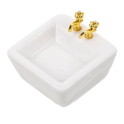 FELTECHELECTR Maßstab Quadratisches Keramik Waschbecken Badzimmersimulation Zubehör für Realistische Puppenhaus Badezimmer Dekoration FELTECHELECTR Maßstab Quadratisches Keramik Waschbecken Badzimmersimulation Zubehör für Realistische Puppenhaus Badezimmer Dekoration von FELTECHELECTR