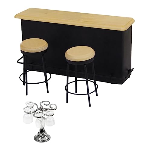 FELTECHELECTR Maßstab mit Silberner Glasablage Eckige Gläser Bartheke Hocker Mini Haus Dekoration für Puppenhaus Zubehör und Mini Food Play Modell FELTECHELECTR Maßstab mit Silberner Glasablage Eckige Gläser Bartheke Hocker Mini Haus Dekoration für Puppenhaus Zubehör und Mini Food Play Modell von FELTECHELECTR