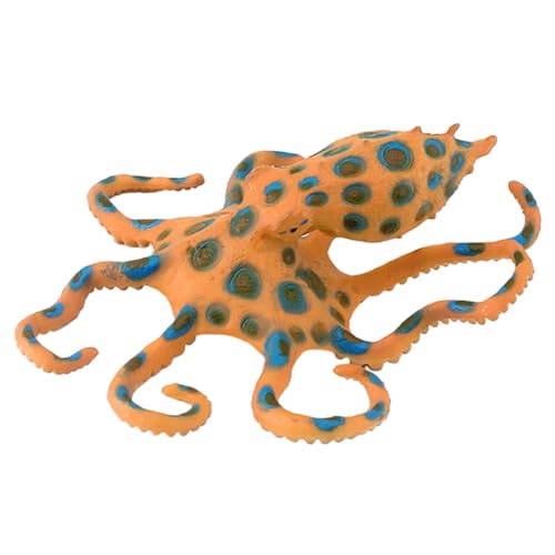 FELTECHELECTR Meerestiermodell Spielzeug Oktopus Meerestiere Einsiedlerkrebs Octopus Toy Bildungsmodell Meerestier Meerestierfigur Simulation von Tierfiguren Tiermodell- Plastik Orange von FELTECHELECTR