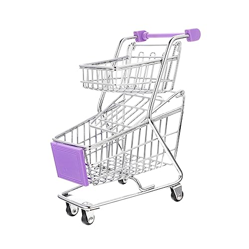 FELTECHELECTR Mini-Einkaufswagen Faltbare Trolley-Räder Barwagen Einkaufswagen-Spielzeug Spielzeug einkaufswagen Mini einkaufswagen Spielzeug-Supermarktwagen Spielzeug-Einkaufswagen Abs Violett von FELTECHELECTR