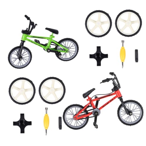 FELTECHELECTR Mini Finger Bike Modell Set Aus Aluminiumlegierung Ideales Schreibtisch Wettbewerbsspielzeug Für Stressabbau Und Geschicklichkeitsspiele Perfektes Für Kinder von FELTECHELECTR