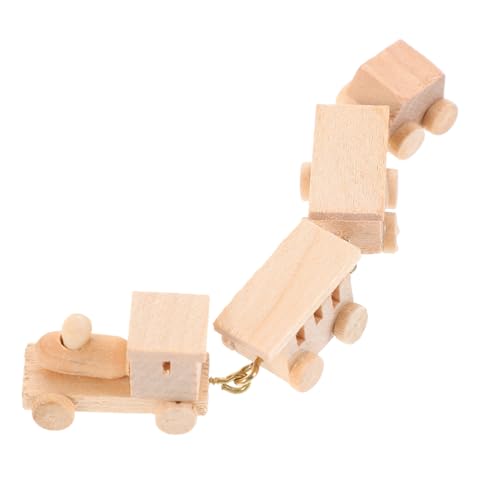 FELTECHELECTR Mini-Holzeisenbahn Zug Miniatur Auto kinderzimmerdeko Room Decoration Kid Toys holzspielzeug Dekoration Schlafzimmer puppenhaus schmuck Spielzeugeisenbahn aus Holz hölzern von FELTECHELECTR