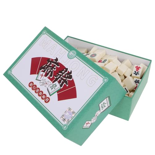 FELTECHELECTR Mini Mahjong Brettspiel Set Traditionelles Chinesisches Reisespiel Praktischer Box Ideal Für Wohnheime Familien Und Partys Mit Handlichen Mahjong Fliesen Und Zubehör von FELTECHELECTR