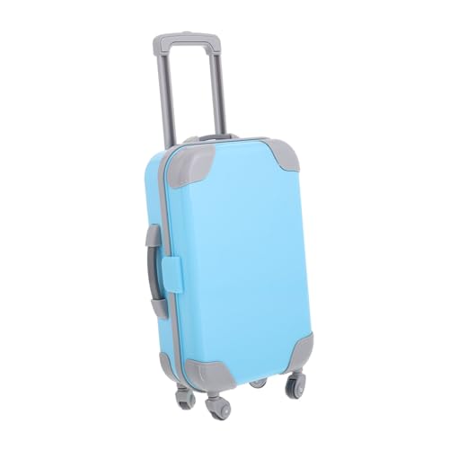 FELTECHELECTR Mini-Trolley Figur Dekorationen -Kit Dekoration Koffer Eltern-Kind-Kit Mini-Dekoration Puppen Koffer Reise Koffer Mini Miniatur-Spielzeugkoffer Koffer für Puppen Abs Sky-Blue von FELTECHELECTR