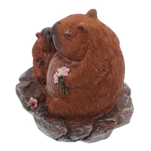 FELTECHELECTR Miniatur Capybara Figur Mini Capybara Harzfigur DIY Capybara Kuchenaufsatz Süßes Tier Capybara Figur Ornament von FELTECHELECTR