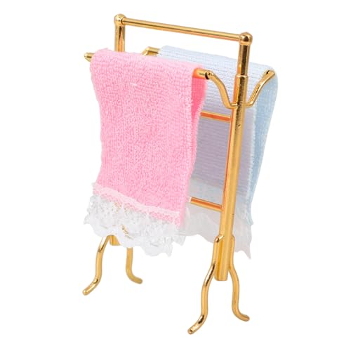 FELTECHELECTR Miniatur Handtuchhalter Modell mit Mini Handtüchern Puppenhaus Deko Zubehör Realistische Kleine Handtuchablage für Puppenhaus Landschaft Tragbar und Dekorativ Vintage Stil FELTECHELECTR Miniatur Handtuchhalter Modell mit Mini Handtüchern Puppenhaus Deko Zubehör Realistische Kleine Handtuchablage für Puppenhaus Landschaft Tragbar und Dekorativ Vintage Stil von FELTECHELECTR