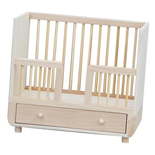 FELTECHELECTR Mini Miniature Doll Bed Aus Puppenbett Für Puppenhaus Handgefertigtes Elegantes Design Kinderzimmer Ideales Puppenhaus Zubehör Holz Möbel von FELTECHELECTR