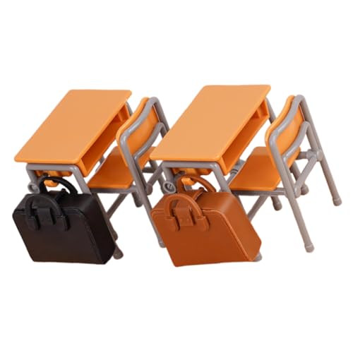 FELTECHELECTR Miniatur Puppenhaus Möbel Miniatur Schulmöbel mit Schreibtischen Stühlen Schulranzen Deko für Puppenhaus Sammler und Kinderzimmer Ornamente FELTECHELECTR Miniatur Puppenhaus Möbel Miniatur Schulmöbel mit Schreibtischen Stühlen Schulranzen Deko für Puppenhaus Sammler und Kinderzimmer Ornamente von FELTECHELECTR