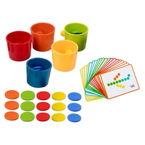 FELTECHELECTR Montessori Holzspielzeug Für 1 Set Farbklassifizierungsbecher Zur Der Farberkennung Und Feinmotorik Lustiges Lernspielzeug Für Jungen Und ädchen Ab 1 Jahr von FELTECHELECTR