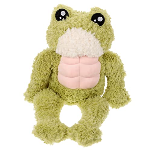 FELTECHELECTR Muskeltierpuppe Waschbare Froschpuppe Kinderspielzeug Stofftier Kuscheltiere Plüschtier Stofffrosch Babydolls Dekoratives Froschspielzeug Pp Baumwolle von FELTECHELECTR