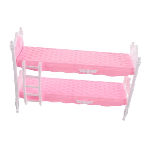 FELTECHELECTR Prinzessin Puppenbett Puppenhauszubehör Bett Minibett Puppenstubenbetten Spielzeugbett Miniaturbett Bett Für Puppen Moderne Puppenstubenmöbel Puppenmöbel Bett Rosa Plastik von FELTECHELECTR