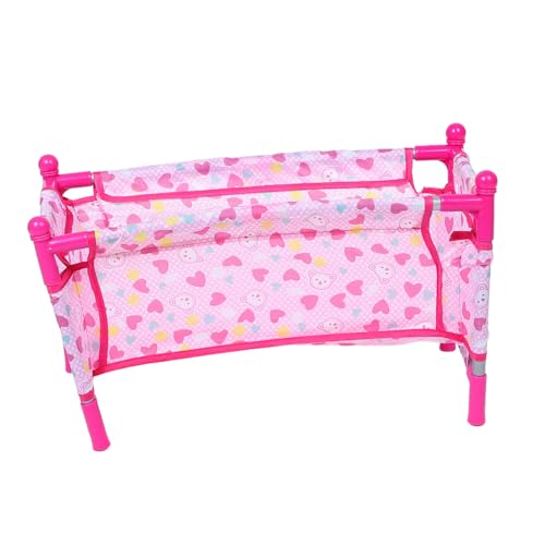 FELTECHELECTR Elegantes Miniatur-Puppenbett Babyspielzeug Kinderbett Mini-Puppenhausmöbel für Puppenhausbett Puppenhausdekoration von FELTECHELECTR