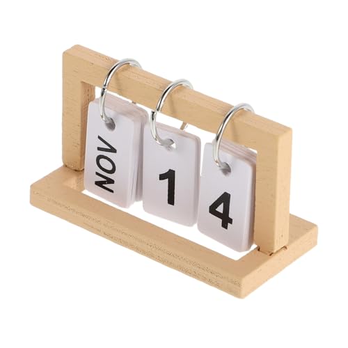 FELTECHELECTR Puppenhaus Mini Kalender Kalender Winziges Spielzeug Monatsplan Holz Täglich Schreibtisch Miniatur von FELTECHELECTR