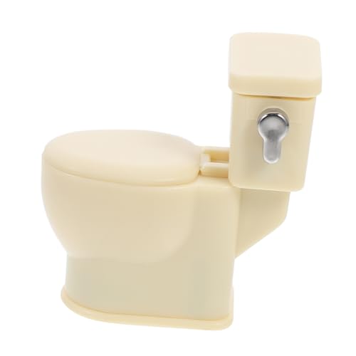 FELTECHELECTR Puppenhaus-Toilettenmodell Spielzeug Dekoration Puppenhaus Accessoires puppenhauszubehör Miniatur-Toilettenfigur tragbar realistische Toilette Mini-Basteldekore Abs Yellow von FELTECHELECTR